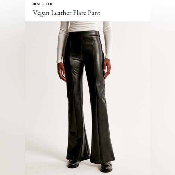 Abercrombie Vegan Leather Flare Pants - Picture 2 of 7
